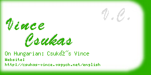 vince csukas business card